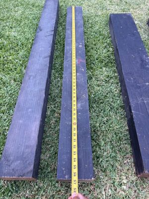 Black Painted Wood Beams - Set of 4