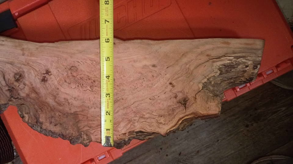 Cherry Burl Slab 18" x 6" x 2.25" — Deep Red Figured Live Edge Blank - Image 7