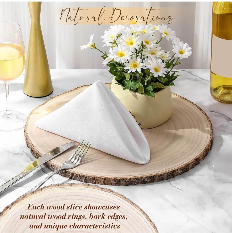 10 Pack Large Wood Slices for Centerpieces, 14-15 Inch Round Unfinished Wooden Slabs - Image 2