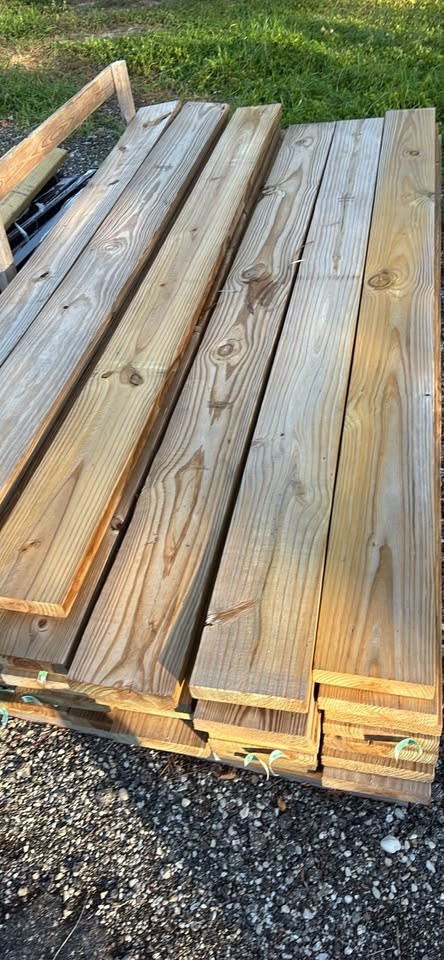 Lot of 50 2x8x8 treated boards - Image 3