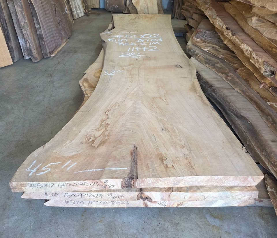 Kiln Dried Red Elm Slabs featuring a Bold Grain, with Rich Honey-Amber and Reddish-Brown deep tones! - Image 10