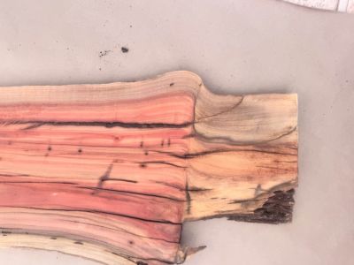 ???? PISTACHIO LIVE-EDGE PLANK — Fiery Reds & Natural Character