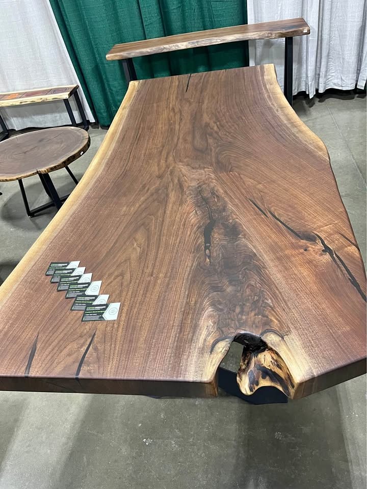 Rare find - very large whole slab, kiln dried black walnut table top