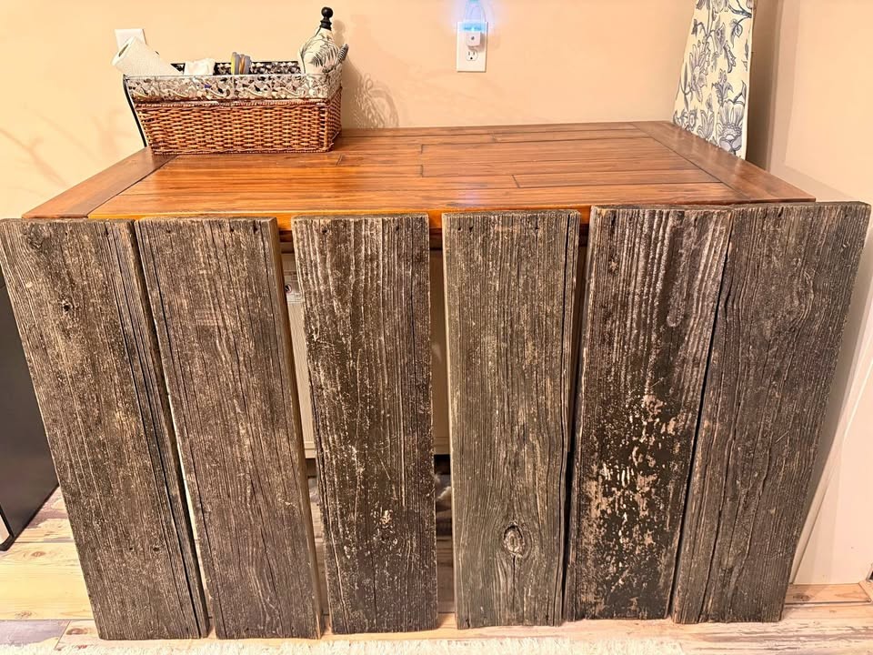 Six Rough Cut Pine Weathered Grey Wood Boards - Image 1