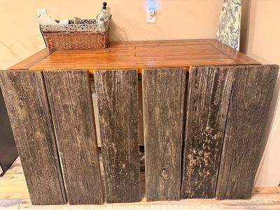 Six Rough Cut Pine Weathered Grey Wood Boards