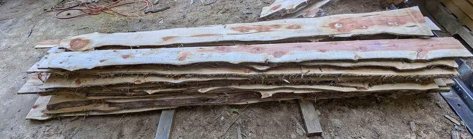 LIVE EDGE EASTERN RED CEDAR SLAB SALE 1" $1 a linel ft - Image 1