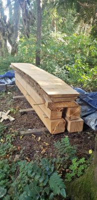 8x8” cedar beams