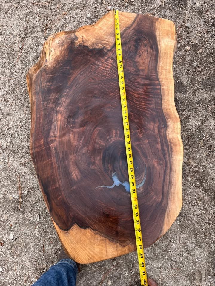 Claro Walnut coffee table wood slab - Image 2