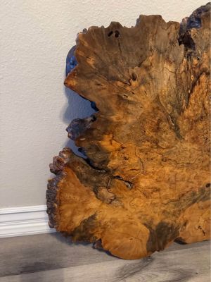 Live Edge Burl Wood Slab 30” L x  26” W x 2” Thick