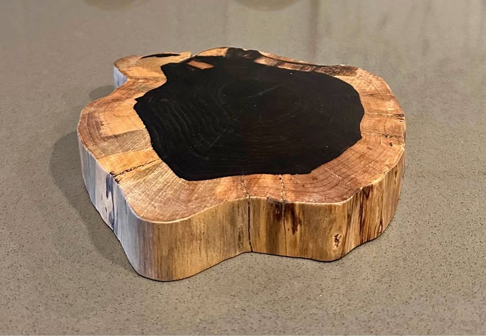 Live Edge Ebony Wood Slab Decor - Image 1