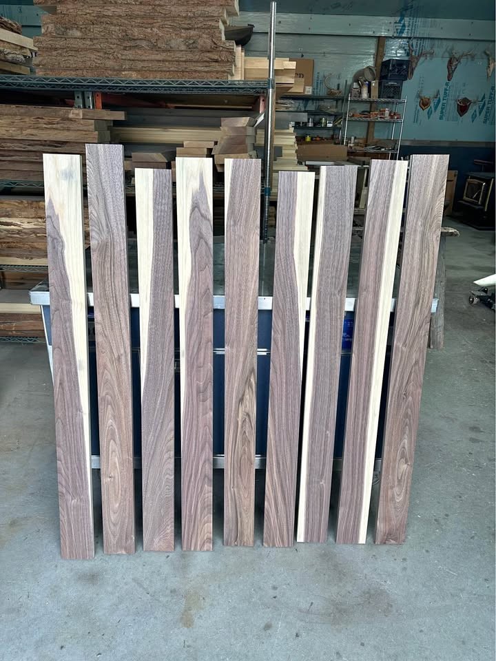 Black Walnut Wood Lumber Shorts Bundle of 9 Boards 3/4” x 4” x 48”  Perfect For Crafts