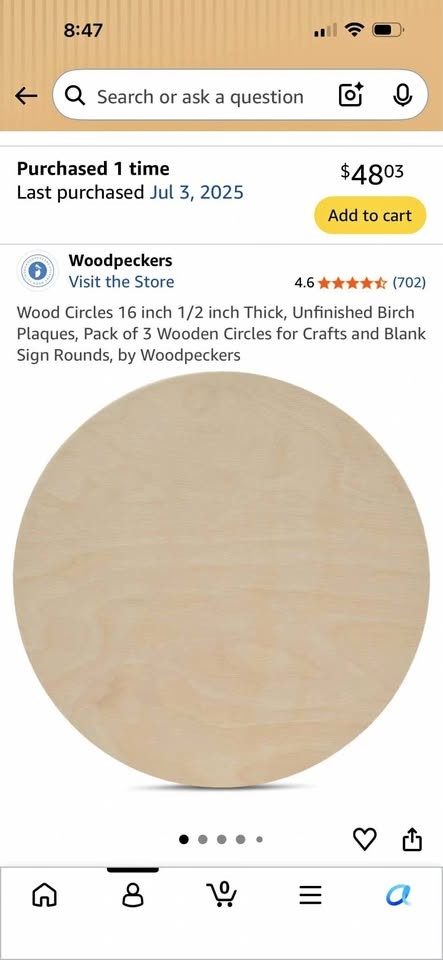 Woodpeckers 16 inch Unfinished Birch Wood Circles, Pack of 3 - Image 1