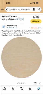Woodpeckers 16 inch Unfinished Birch Wood Circles, Pack of 3