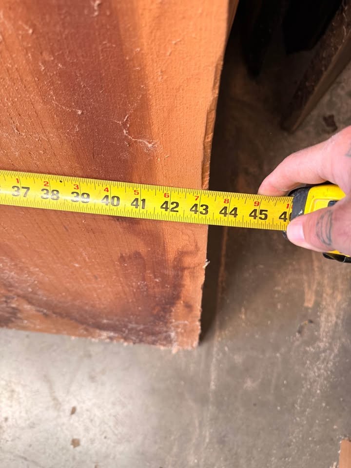 Large Solid Redwood Slab – 72" × 40”-43" × 2¾" Thick - Image 4