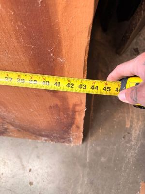 Large Solid Redwood Slab – 72" × 40”-43" × 2¾" Thick