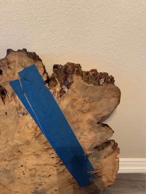 Live Edge Burl Wood Slab 30” L x  26” W x 2” Thick