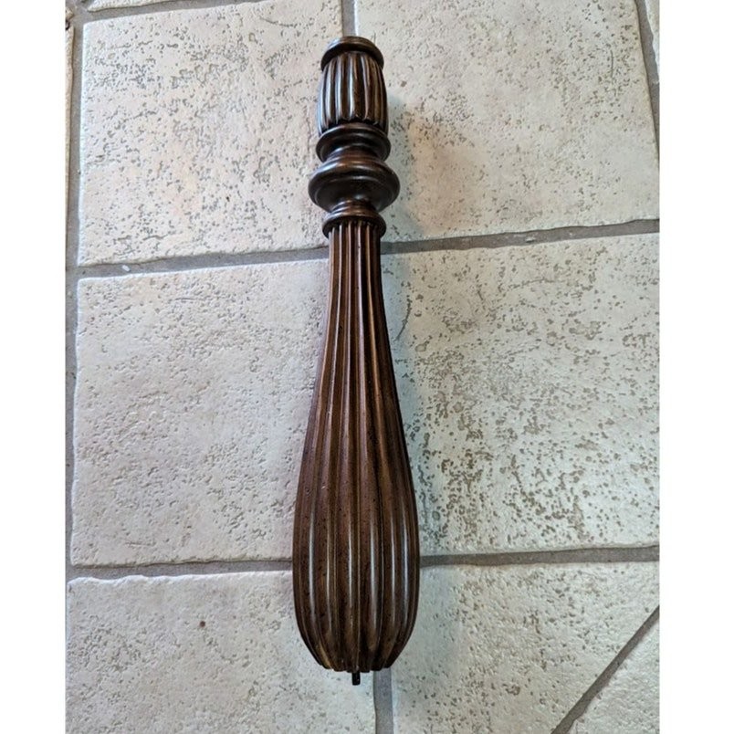 Round Bed Post Walnut Stain Wood & Resin Posts/Pillars/Columns Salvage Craft - Image 1