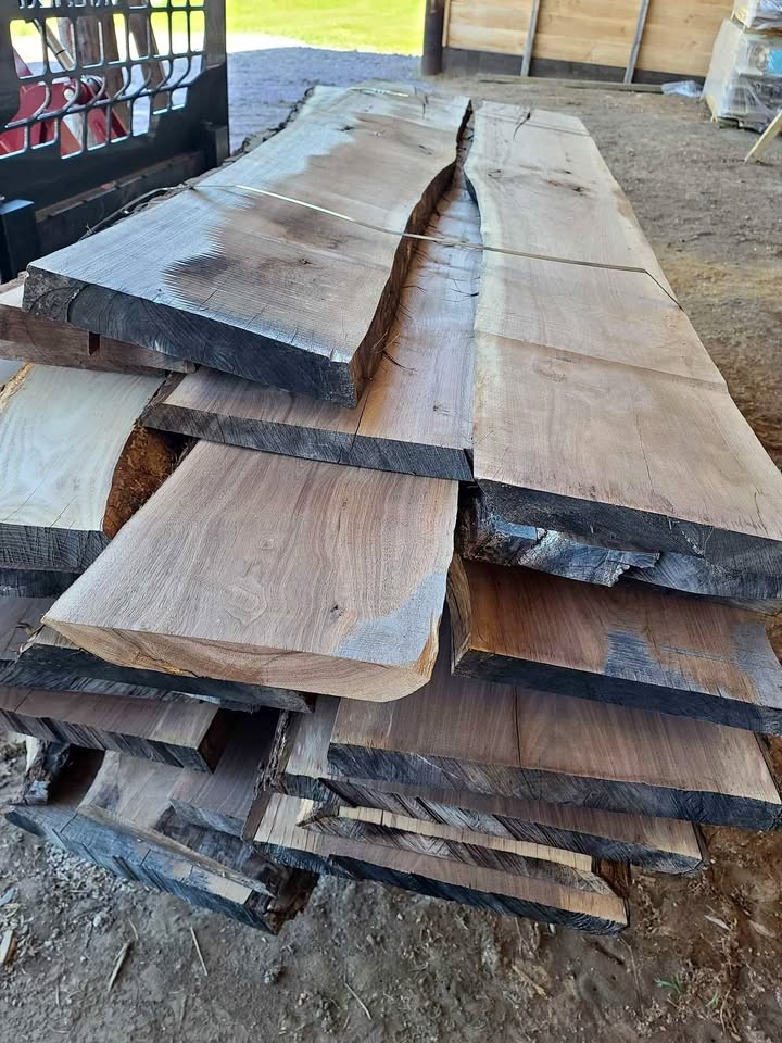 Steamed Black Walnut 8/4" -6/4" Slabs, preplaned, Various Widths x 7'-9' - Image 1