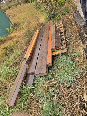 Various pieces of lumber.