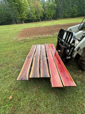 Live edge cedar and black walnut