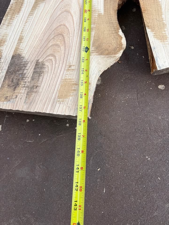 3 Long Live Edge Ash Wood Slabs from Same Tree—3” Thick, 6Y Air Dried, Climate Control, Bark Removed - Image 4