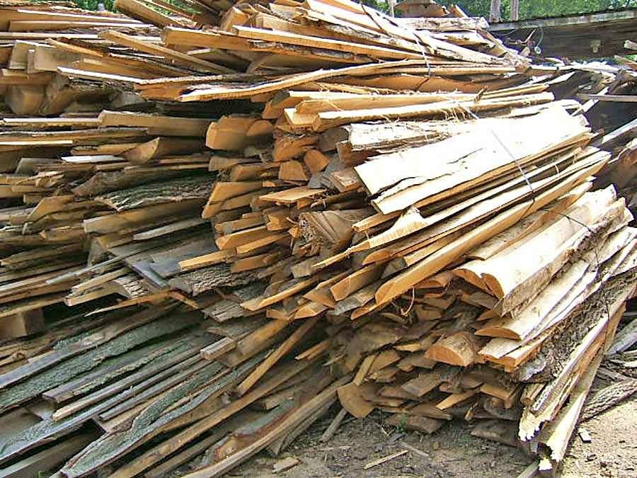 Cut up slab wood