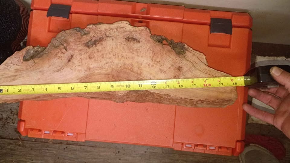 Cherry Burl Slab 18" x 6" x 2.25" — Deep Red Figured Live Edge Blank - Image 6