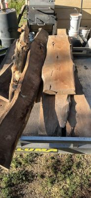 Thick cut cedar and walnut planks