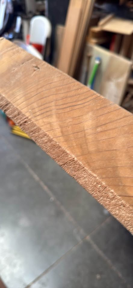 Large Solid Redwood Slab – 72" × 40”-43" × 2¾" Thick - Image 9