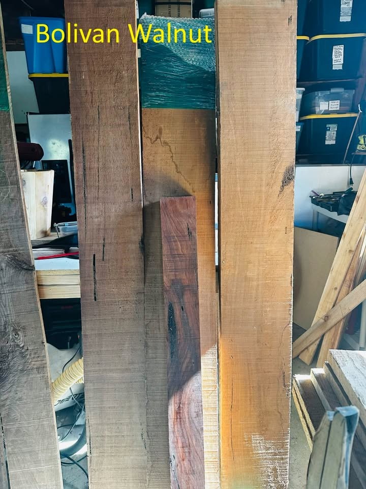 Hardwood bundle Pecky Bolivan walnut (exotic) Black walnut Maple Red oak with alot of scrap cuts - Image 6