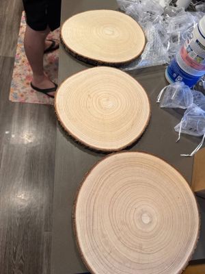 14 Natural Wood Slices for Centerpieces OBO