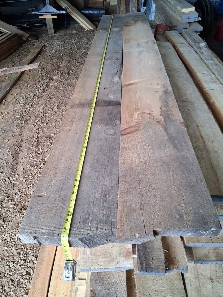 Pine boards. 2 inch thick. 10.5 inches wide and over 10 feet long. Price is for both boards. - Image 2