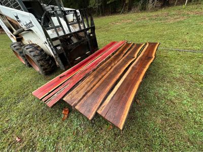 Live edge cedar and black walnut
