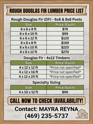 Douglas Fir Lumber now available for immediate pick up