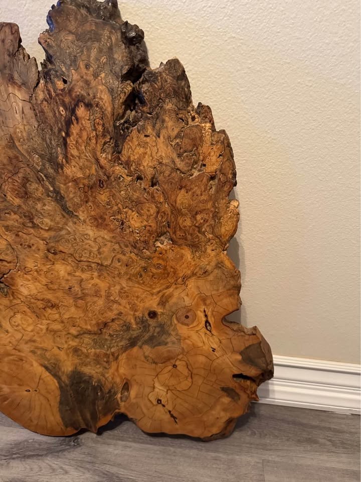 Live Edge Burl Wood Slab 30” L x  26” W x 2” Thick - Image 4