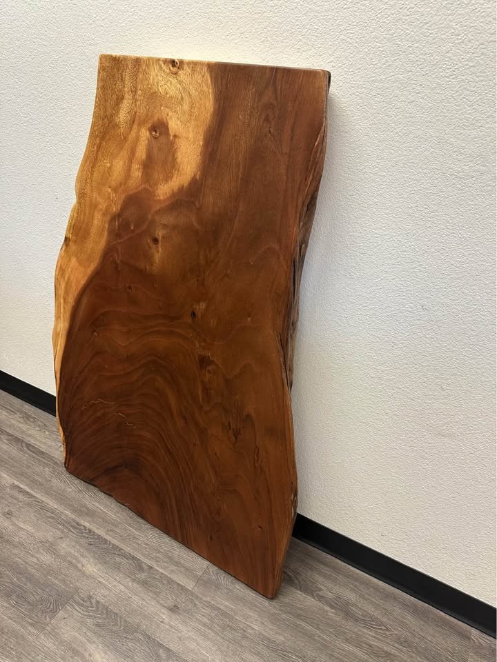 Monkeypod Solid Wood Live Edge Slab – 51” – Beautiful Natural Grain - Image 4