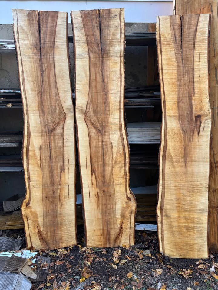 Bookmatched Live Edge Maple Wood Slabs - Image 5