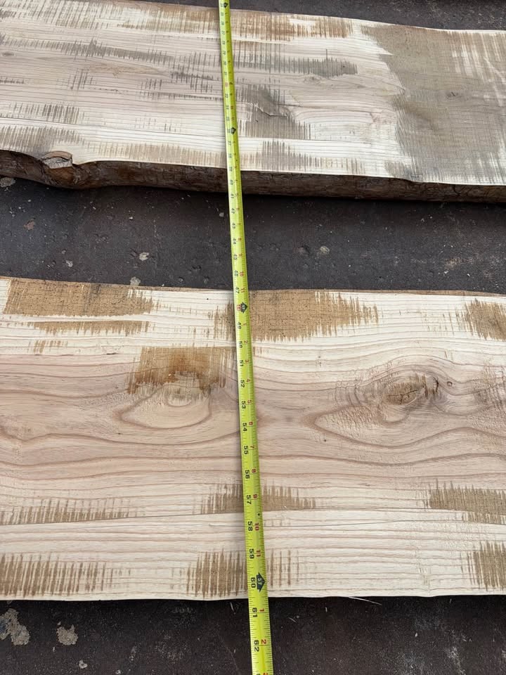 3 Long Live Edge Ash Wood Slabs from Same Tree—3” Thick, 6Y Air Dried, Climate Control, Bark Removed - Image 5