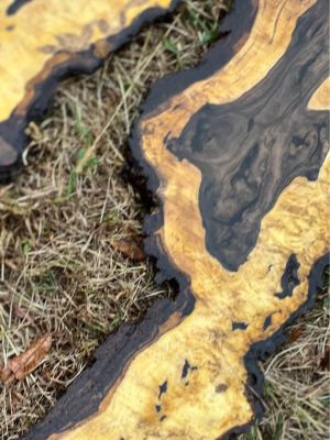 Bookmatched extremely figured walnut slabs