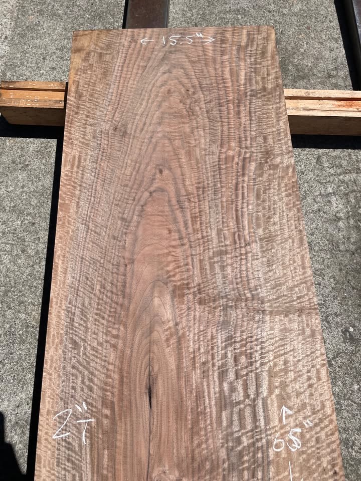 Extremely Figured Bastogne Walnut Slab - Image 2