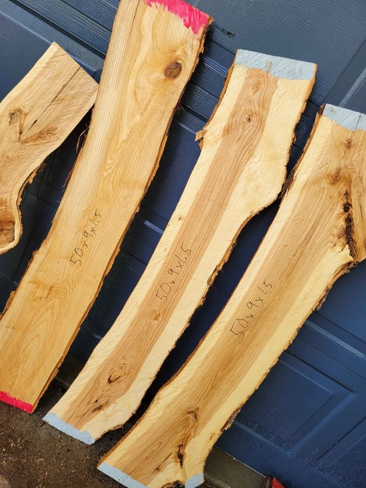 Ash wood slabs, 50" long, live edge lumber - Image 4