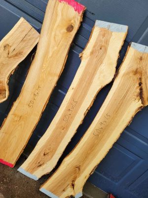 Ash wood slabs, 50" long, live edge lumber