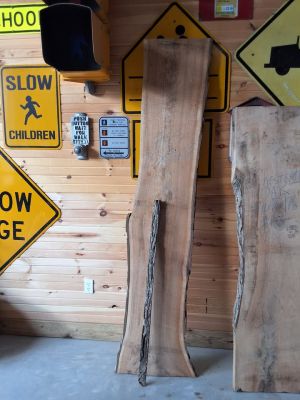 Rough Cut Live Edge Chestnut Oak Wood Lumber Slab