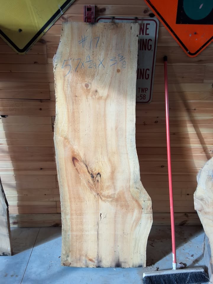 Rough Cut Live Edge Pine Wood Lumber Slab - Image 2