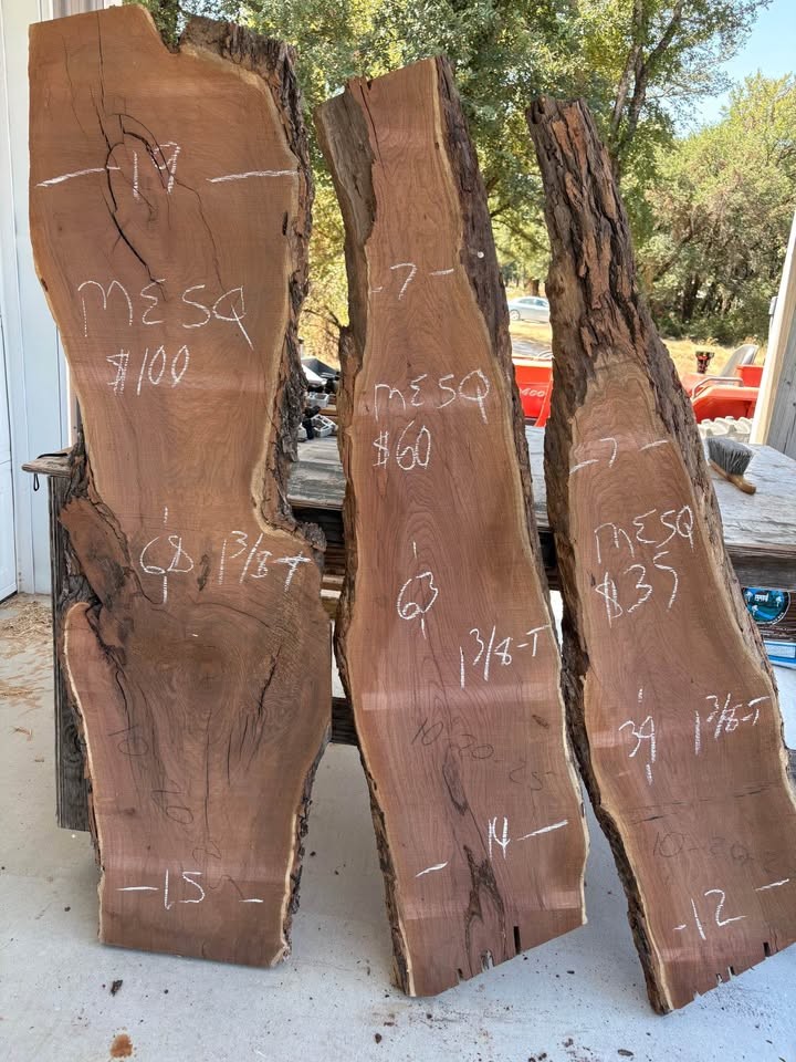 Live edge boards, slabs dry and ready for your project. Mesquite, black walnut, elm and more. - Image 3
