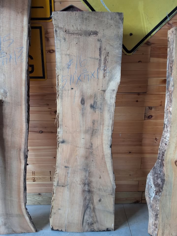 Rough Cut Live Edge Chestnut Oak Wood Lumber Slab - Image 2