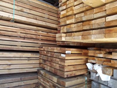 Stacked Rough Cut Lumber