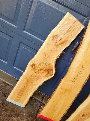 Ash wood slabs, 50" long, live edge lumber