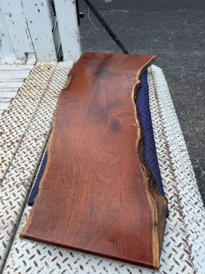Black Walnut live-edge wood slab.
