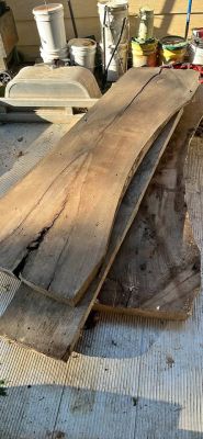 Thick cut cedar and walnut planks